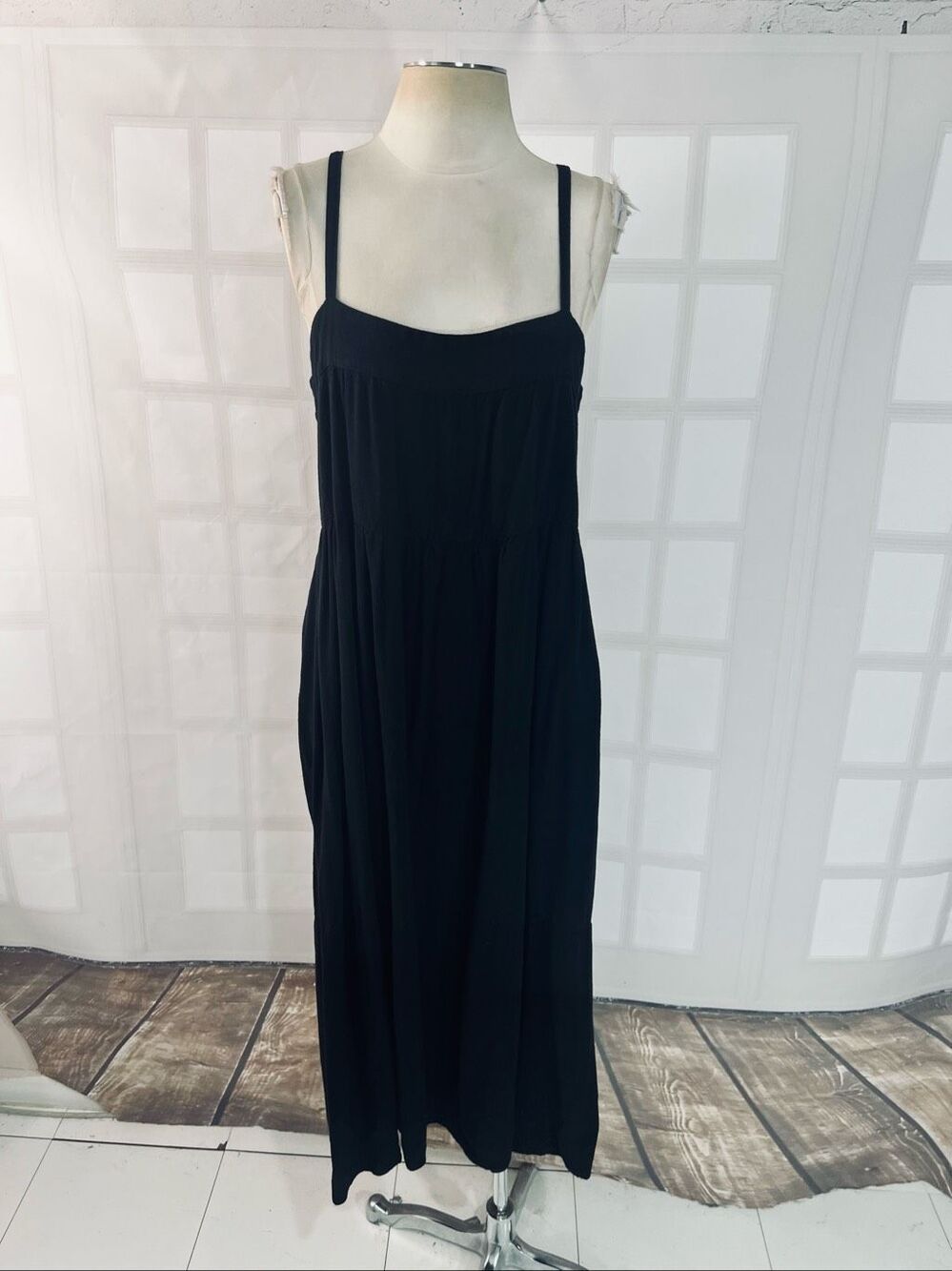 Rachel Pally Black Syd Linen Blend Sleeveless Tiered A-Line Maxi Dress Size XL - Picture 3 of 13
